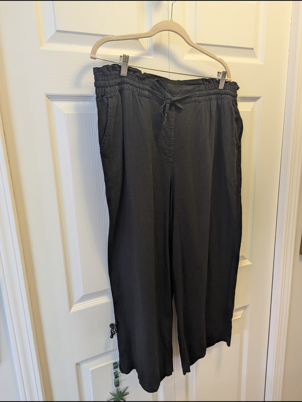 Penningtons Black Elastic-Waist Wide-Leg Trousers